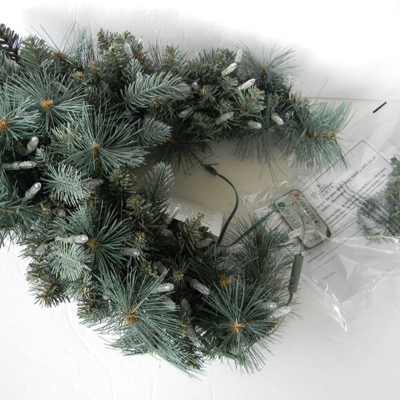 NEW Bethlehem Lights 36" Overlit Swag w/ Color Flip LEDs & REMOTE BLUE SPRUCE - Picture 2 of 4